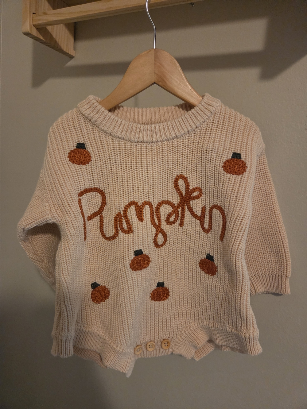Baby 3-6M  Cotton Pumpkin Knit Sweater - Women's Cozy Fall Pullover